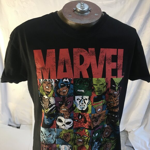 Marvel Comics T-Shirt Main Characters in the Marvel Universe Size Med Black - Picture 4 of 14